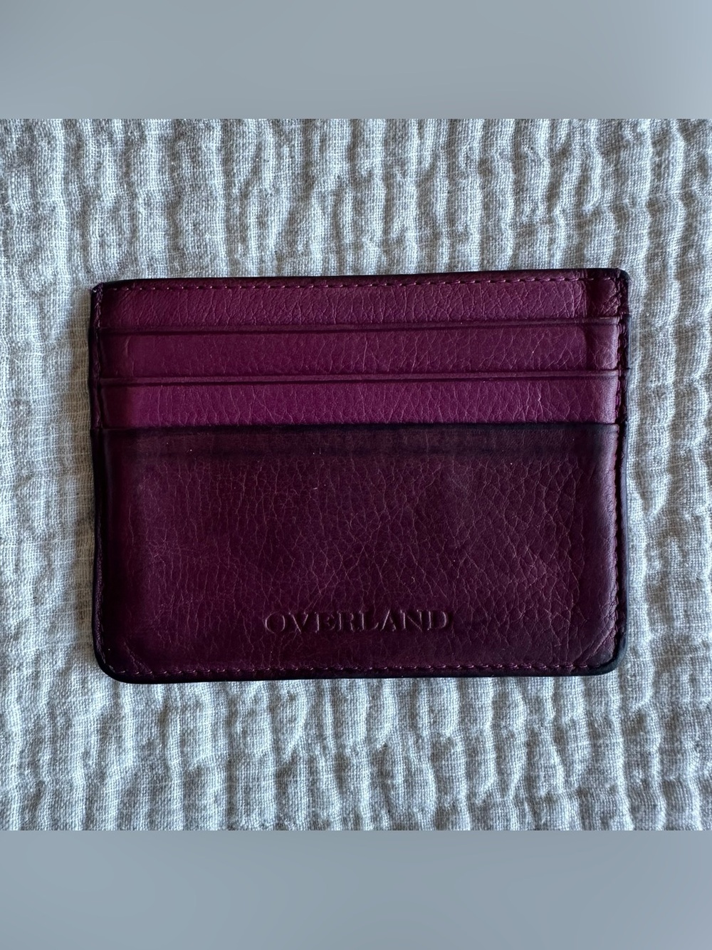 Overland Florence Argentine Leather Card Case Sangria Premium Cowhide 6 Slots